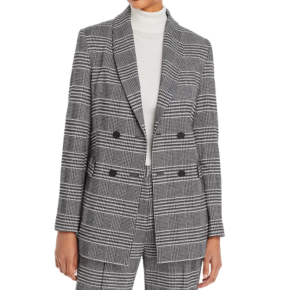 T Tahari
London Plaid Jacquard Shawl Collar Blazer SZ S NWT